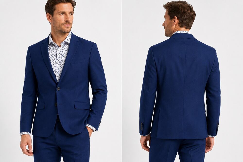 Kenneth Cole Reaction Techni-Cole Slim Fit Suit Jacket Blue Size 50XL (W44) NWT